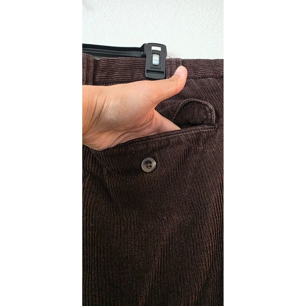 LL‎ Bean Corduroy Pants Men's 44x32 Brown Corduroy Classic Fit Eclectic Poetcore